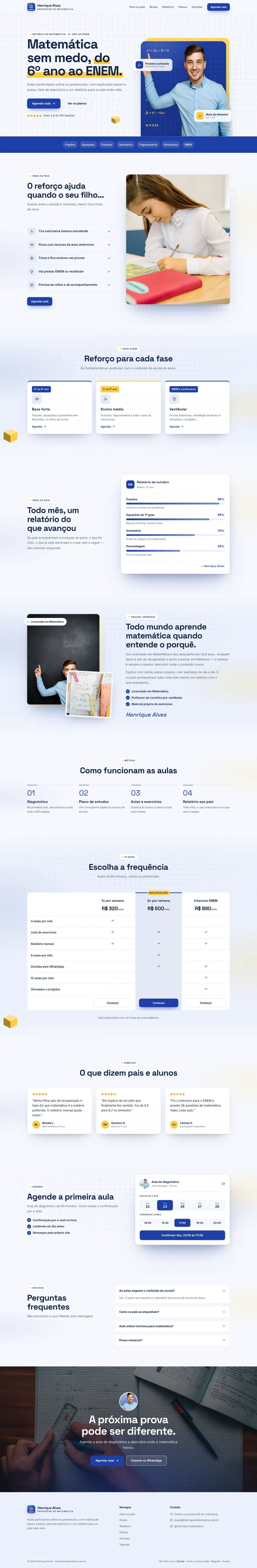 Site de exemplo de Henrique Alves, professor de matemática
